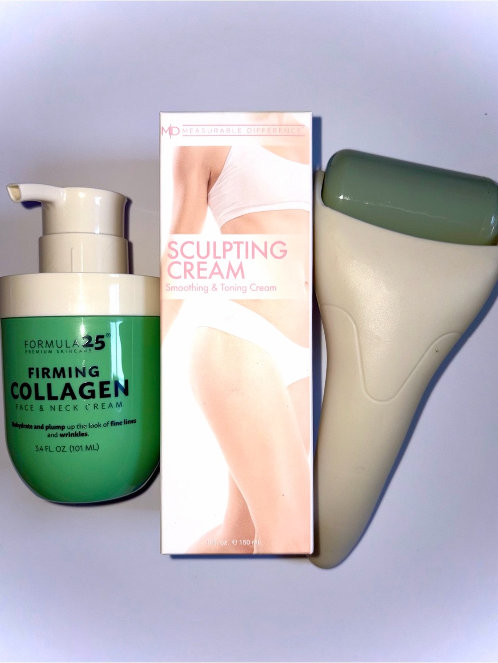3Pc Anti-Aging Set: Formula 25 Firming Collagen Cream, MD Firming Cream & Roller
